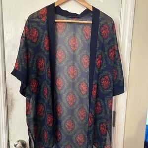 Maude Navy and Red Patterned Blouse